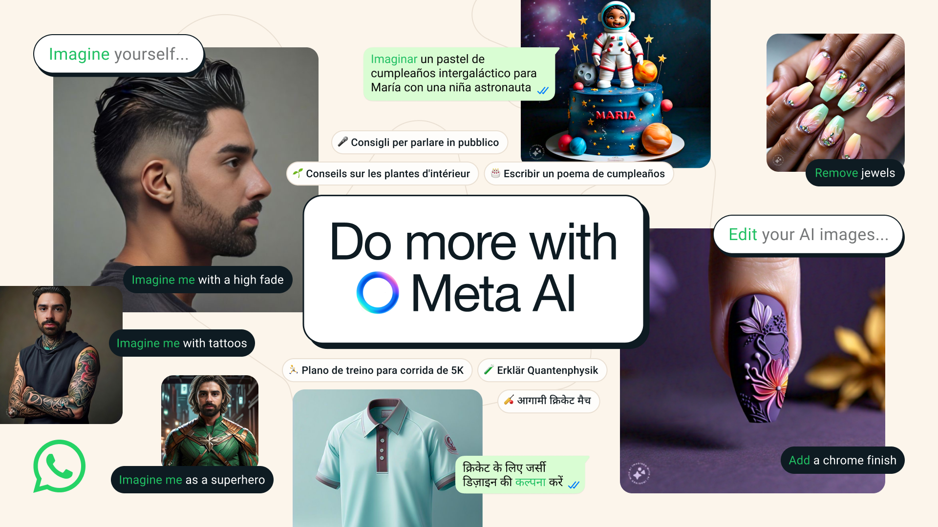 Meta AI 在 WhatsApp 的运用:现已支持更多语言、更具创造力且更加智能